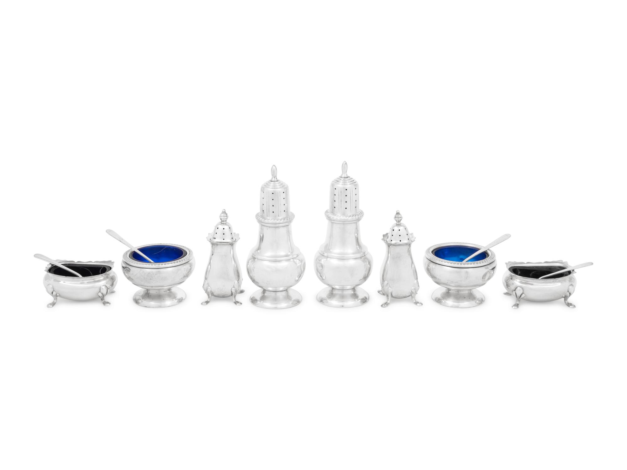 Two American Silver Salt and Pepper Sets