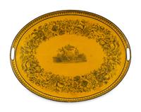A Group of Yellow Tole Decorative Articles