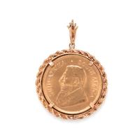 YELLOW GOLD AND KRUGERRAND COIN PENDANT