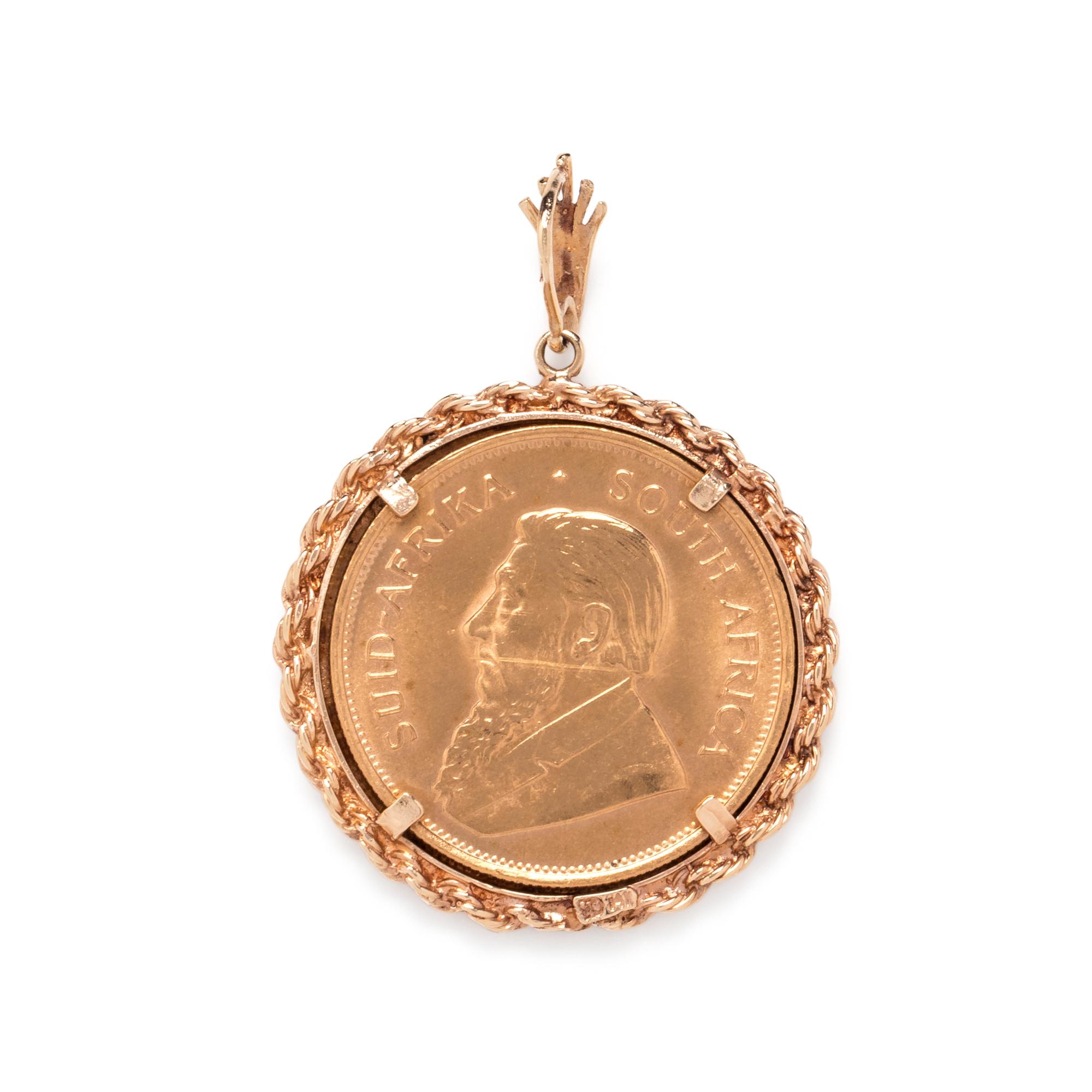 YELLOW GOLD AND KRUGERRAND COIN PENDANT