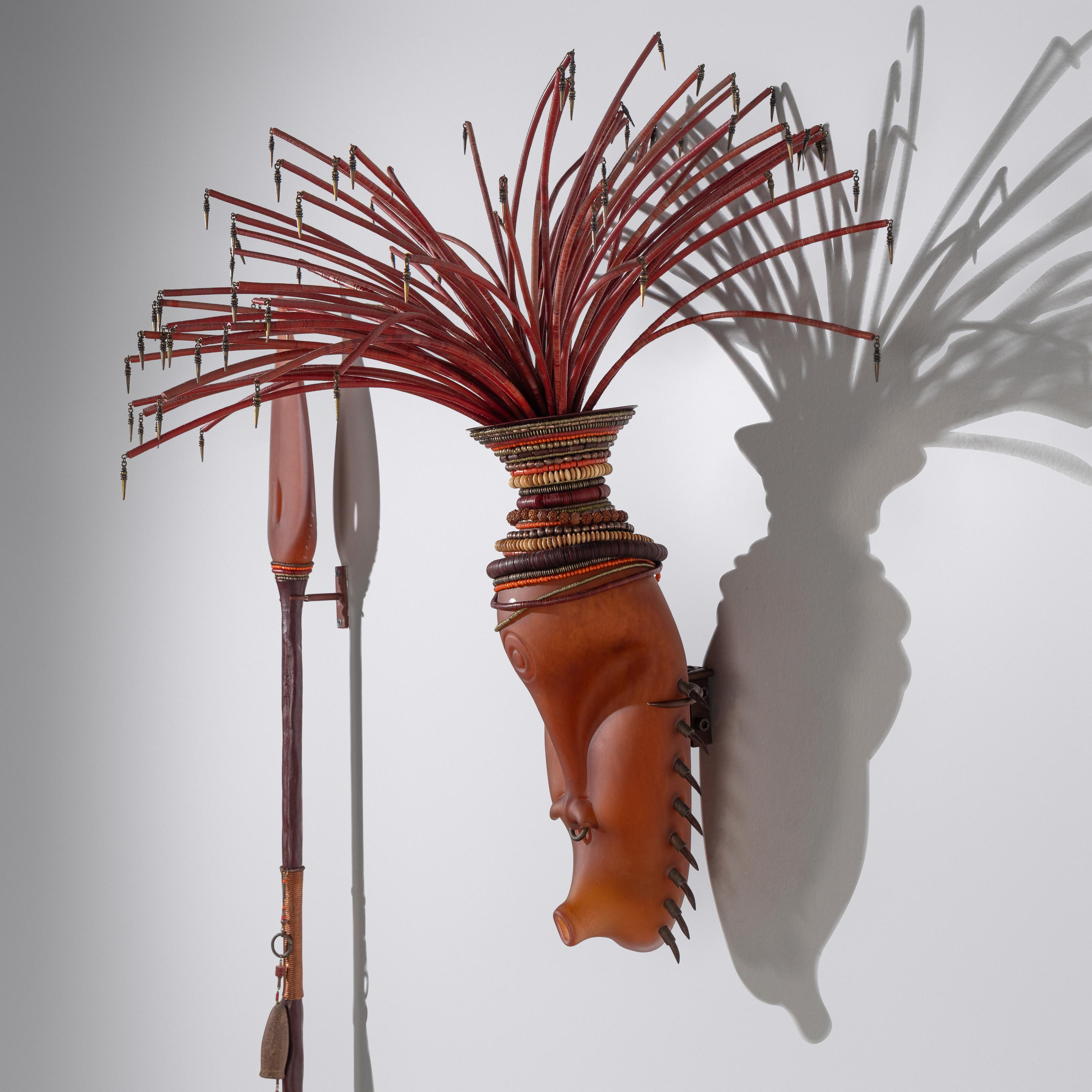 Jenny Pohlman & Sabrina Knowles (American, b. 1960 | b. 1955) — Spirited Warrior , from the Carved Head Series, 2003