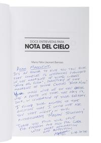 BARROSO, Mario Felix Lleonart. Doce Entrevistas Para Nota del Cielo . [2018]. FIRST EDITION. PRESENTATION COPY, INSCRIBED BY BARROSO TO ALBRIGHT.