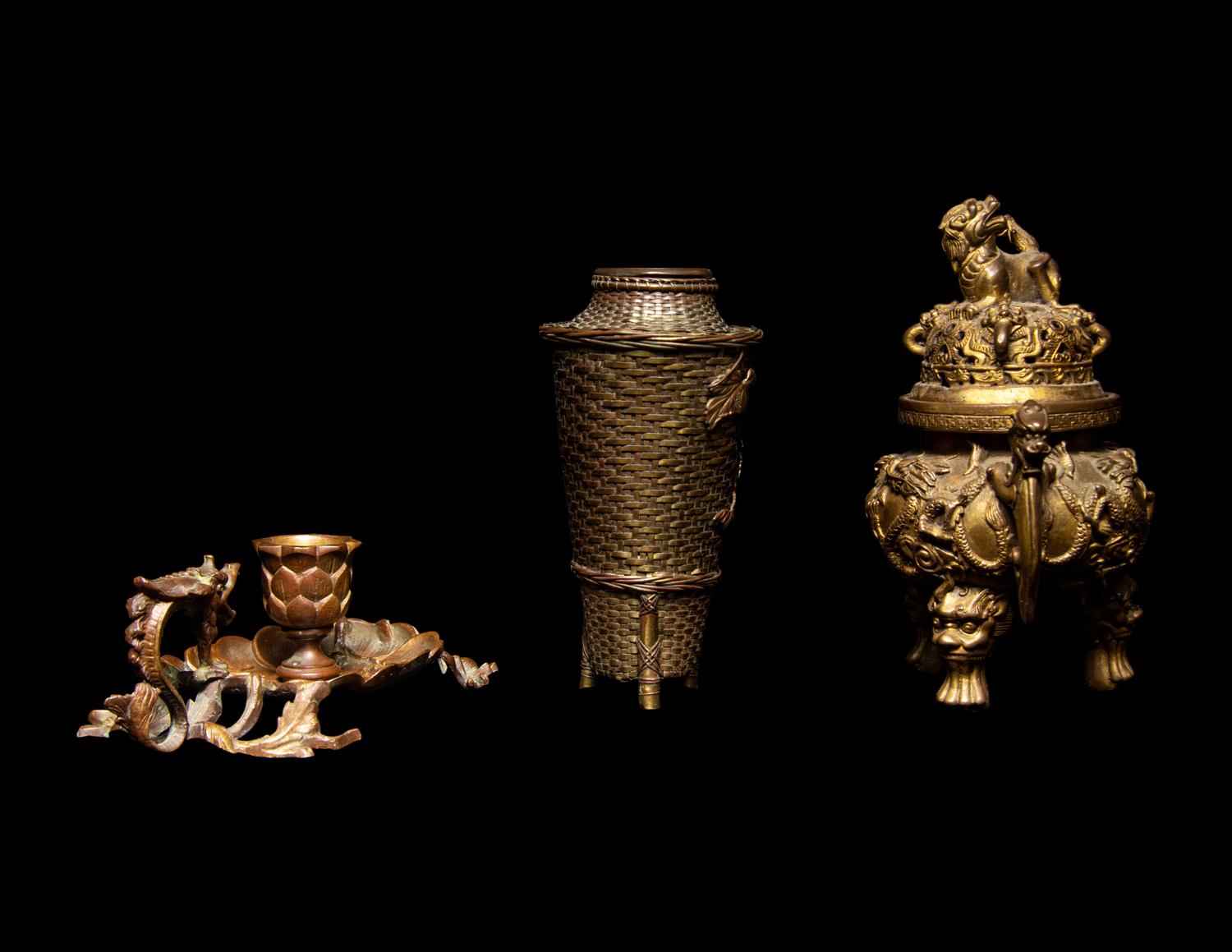 Six Chinese and Japanese Bronze Articles