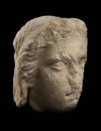 A Greek Fragmentary Marble Male Head
