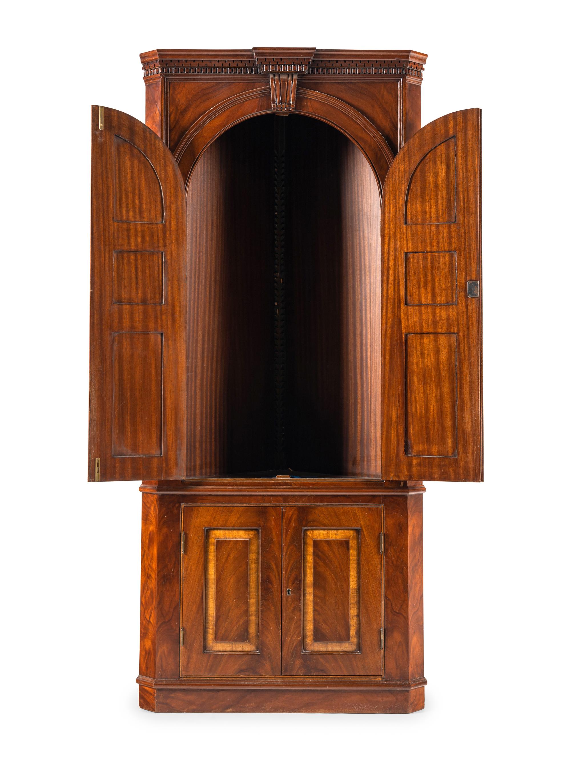 A George III Style Mahogany Corner Cabinet