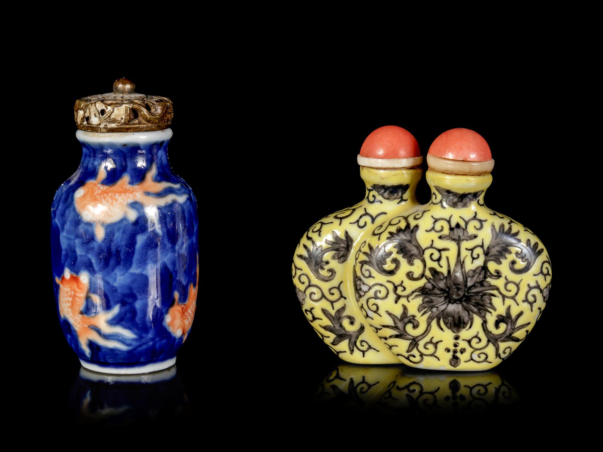 Two Chinese Porcelain Snuff Bottles