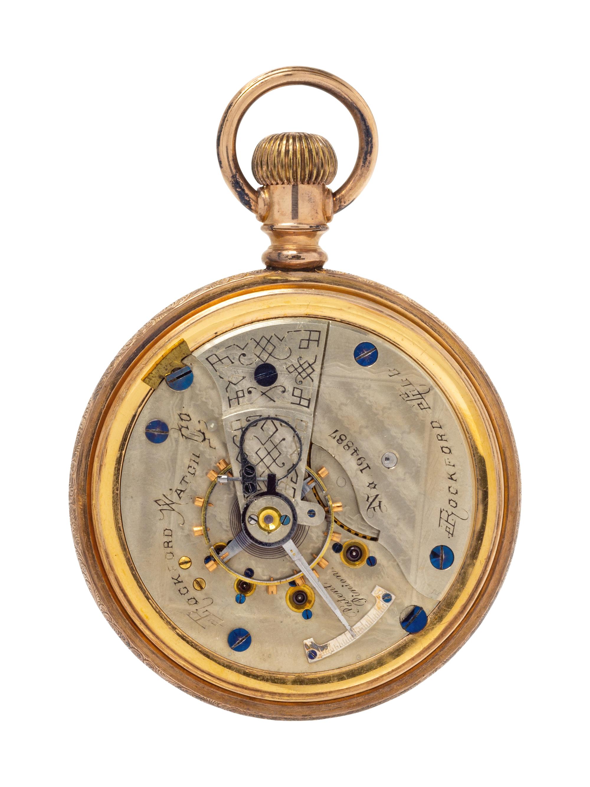 A Gold Filled Open Case Pocket Watch, Rockford, Circa 1883,