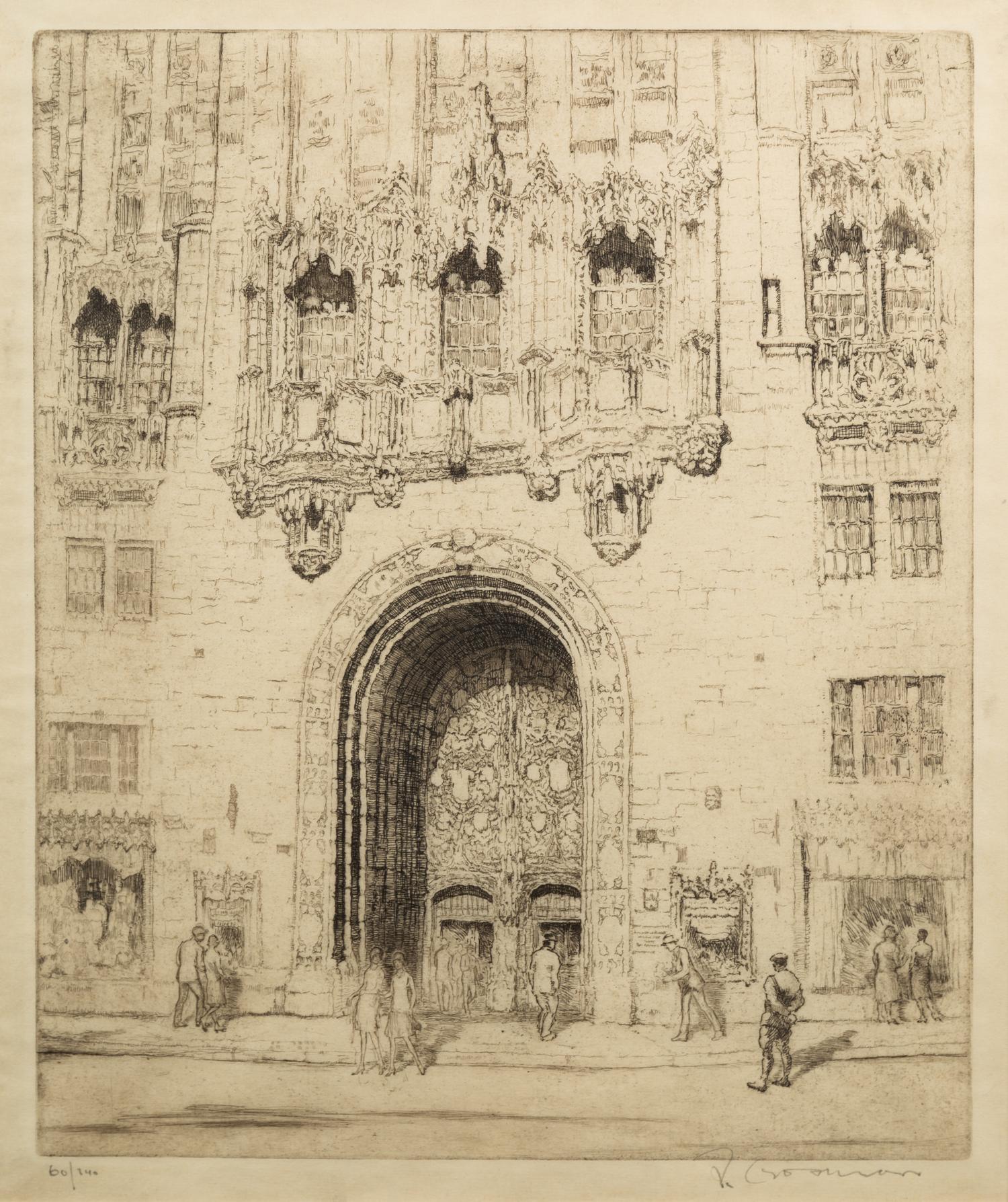 [CHICAGO ARCHITECTURE]. A group of 10 drypoint etchings by Otto J. Schnieder, Karl Warren, S. Chester Danforth and others, including: