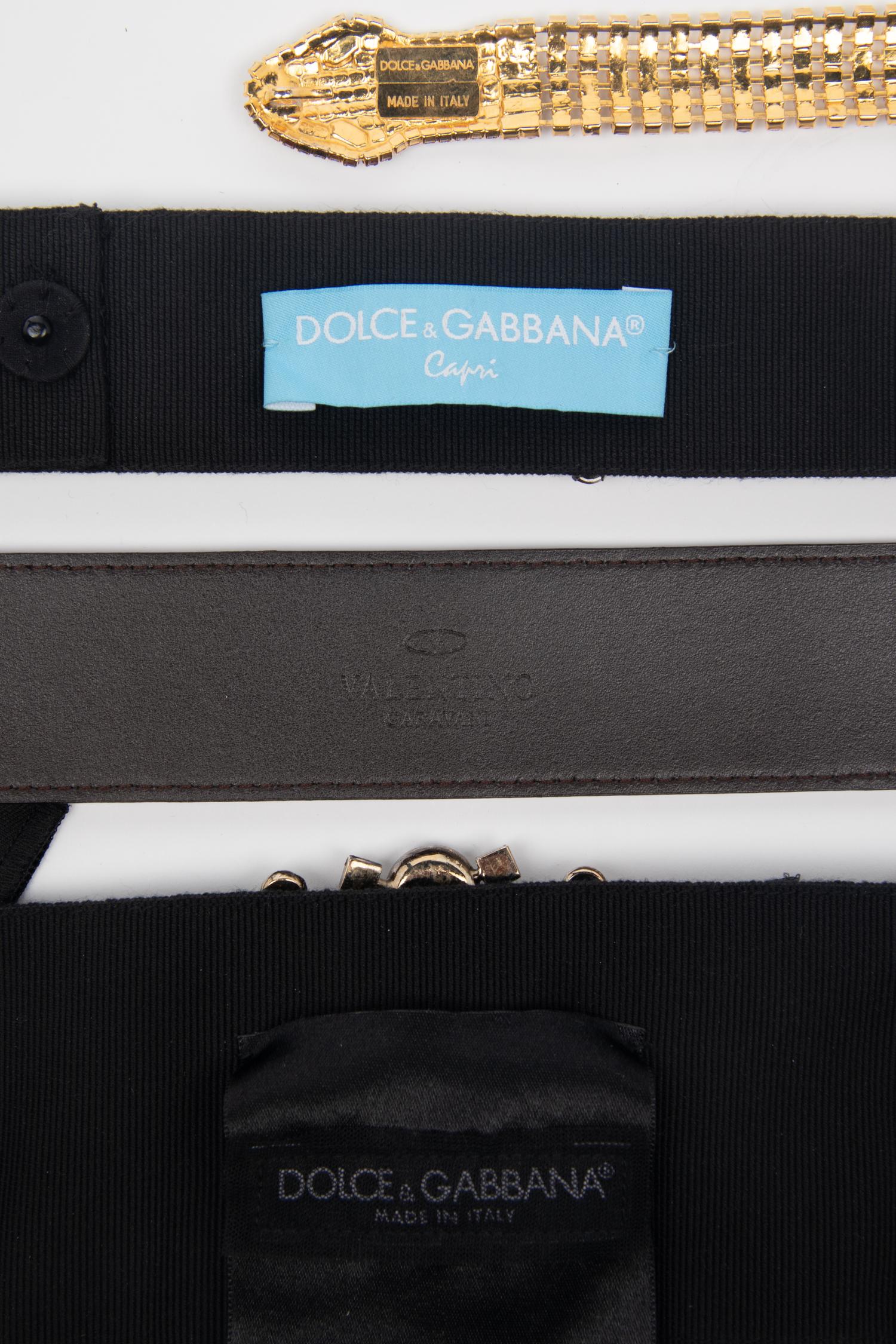 Four Designer Belts by Valentino and Dolce & Gabbana