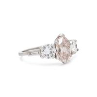 LIGHT PINK-BROWN DIAMOND AND DIAMOND RING