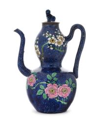 A Famille Rose Porcelain Teapot Height 10 inches.