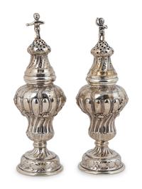 A Pair of German .800 Silver Muffineers — Unkown Maker, Late 19th Century