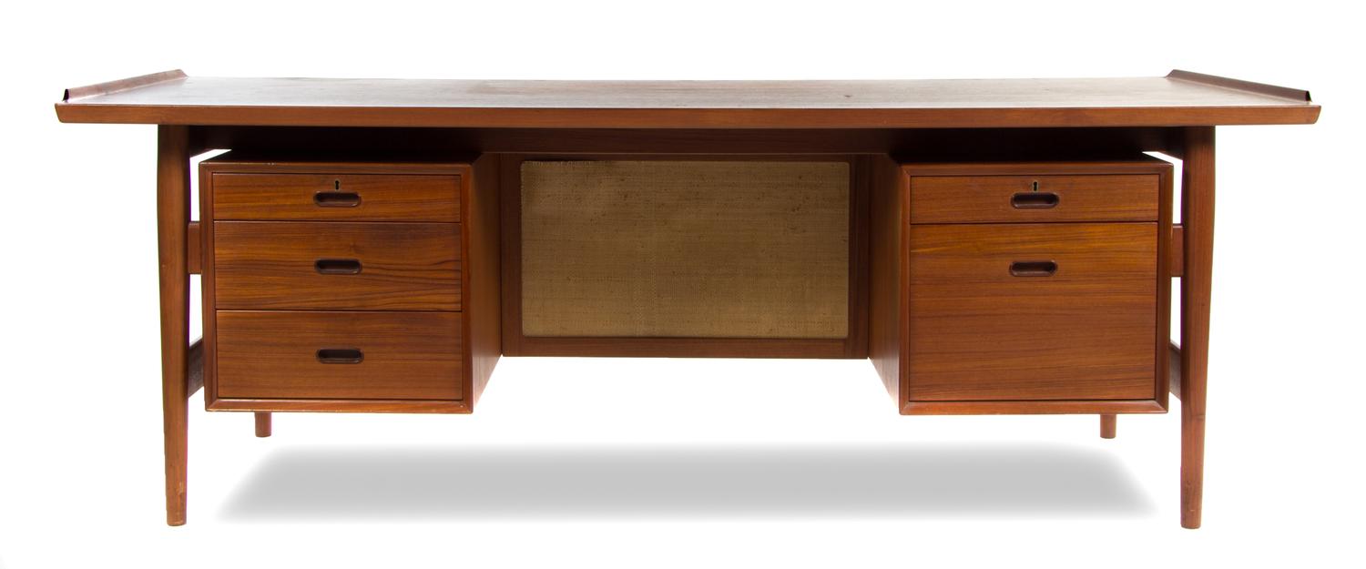 A Teak Desk, Arne Vodder for Sibast Furniture Height 29 1/2 x width 80 x depth 36 1/2 inches.