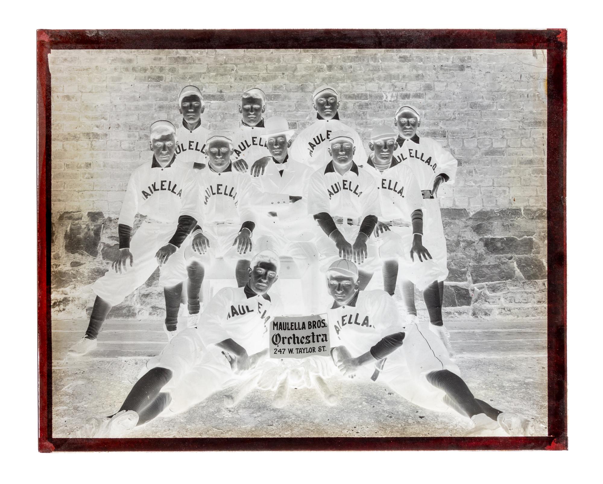 (CHICAGO, PHOTOGRAPHY). A collection of glass plate negatives depicting sports teams. Chicago, c. 1890-1900.