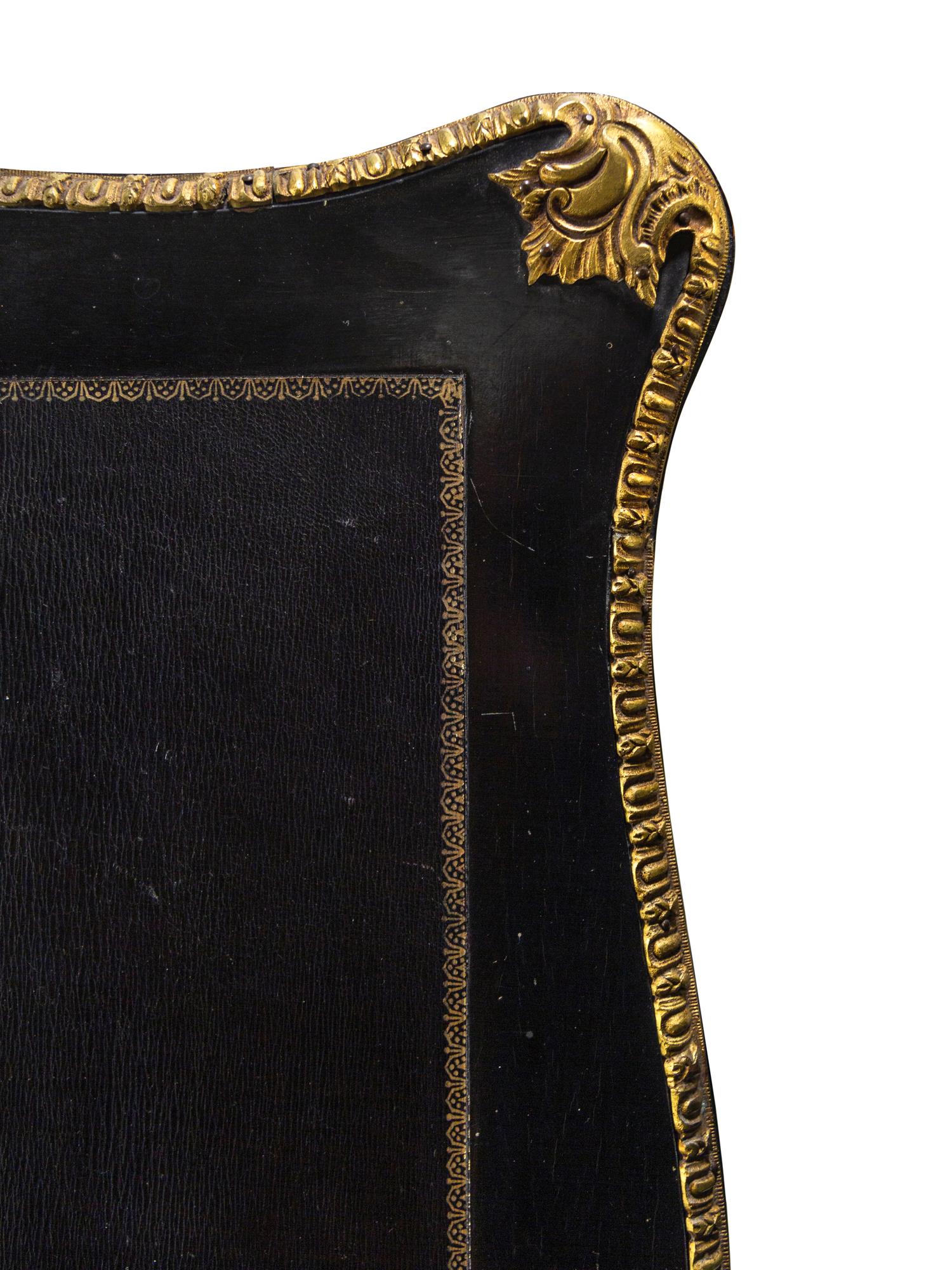 A Louis XV Style Gilt Bronze Mounted Lacquered Bureau Plat