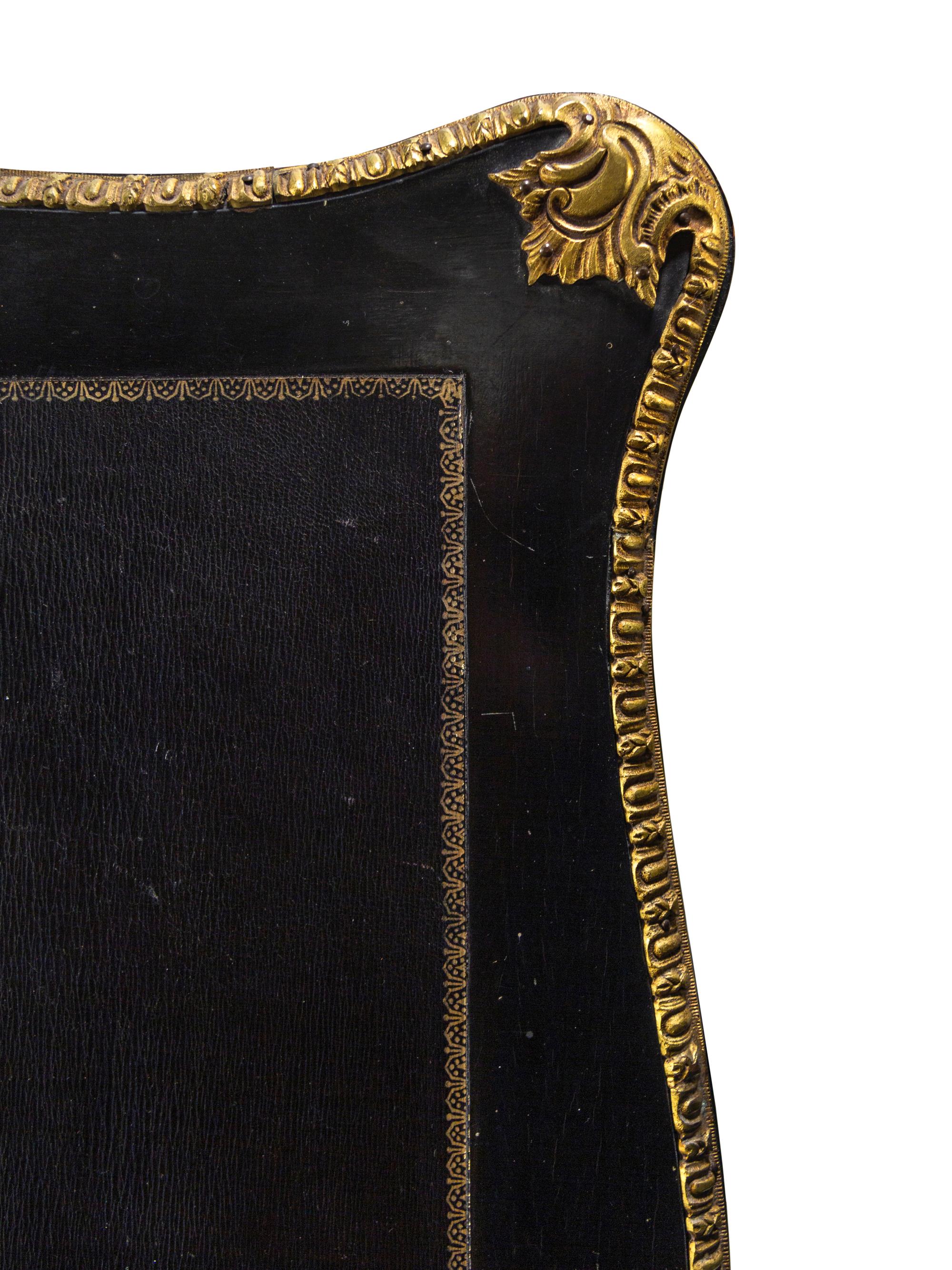 A Louis XV Style Gilt Bronze Mounted Lacquered Bureau Plat