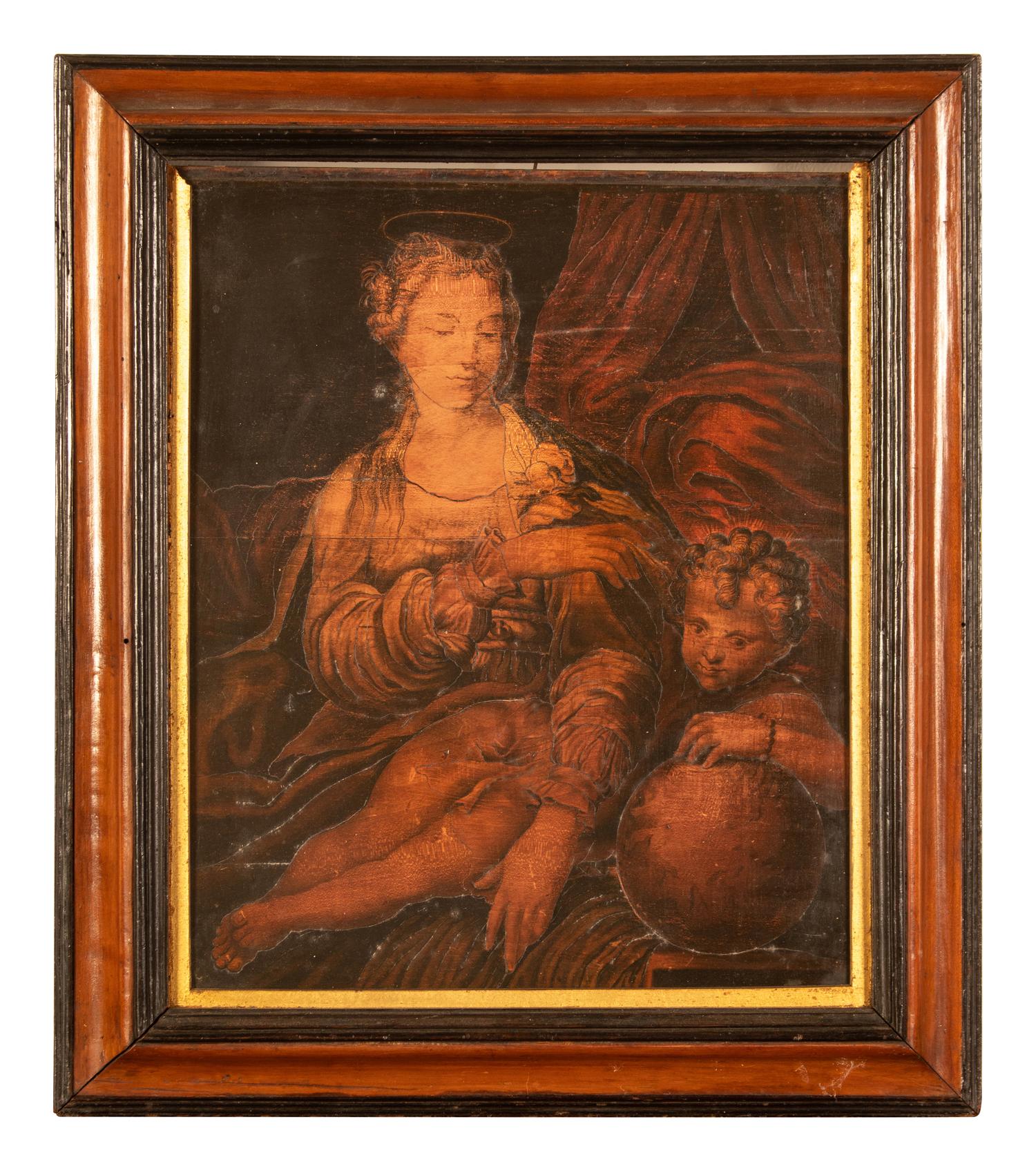 A Continental Pyrographic Wood Panel 19th Century