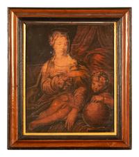 A Continental Pyrographic Wood Panel 19th Century