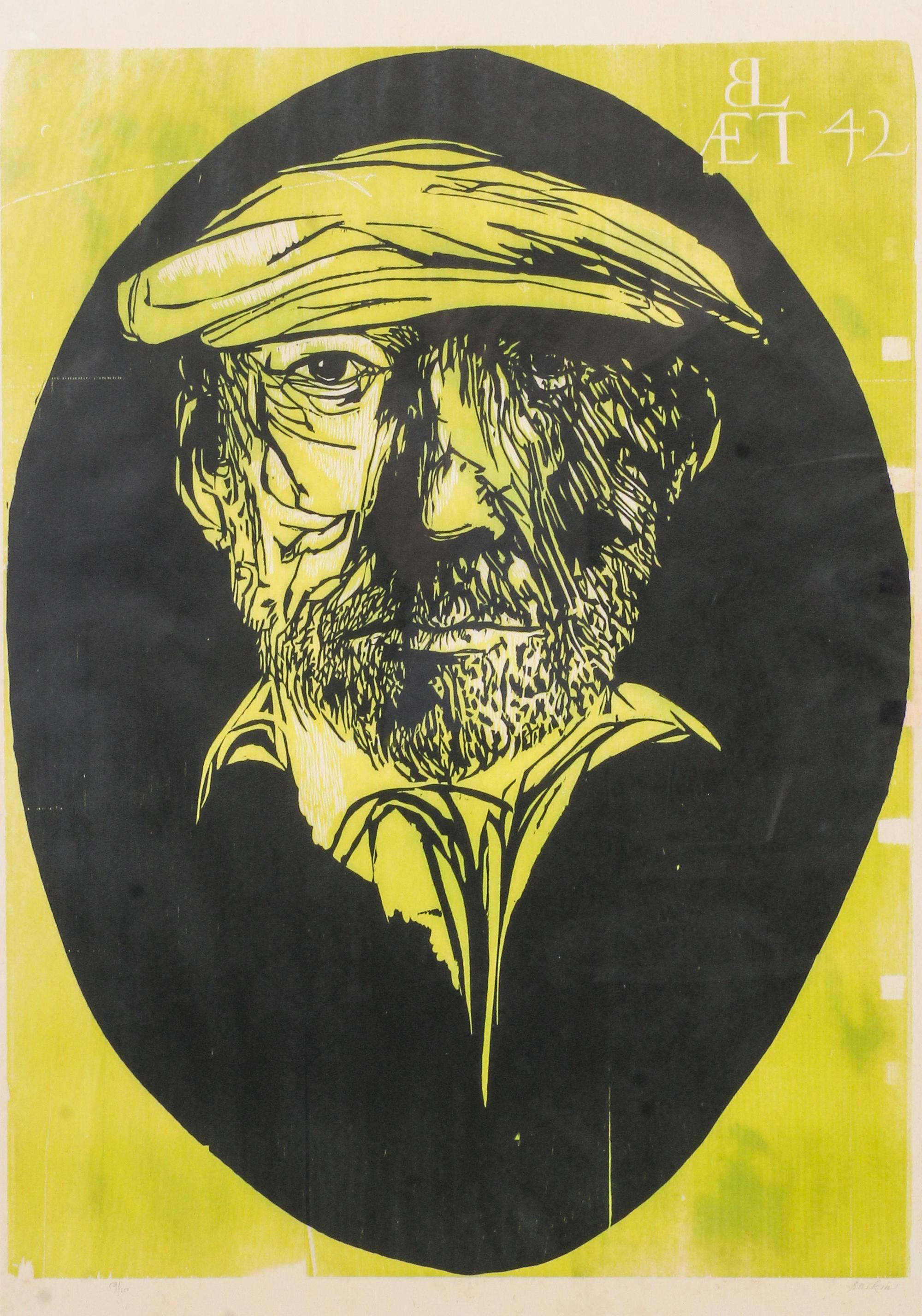 Leonard Baskin, (American, 1922-2000), Self Portrait