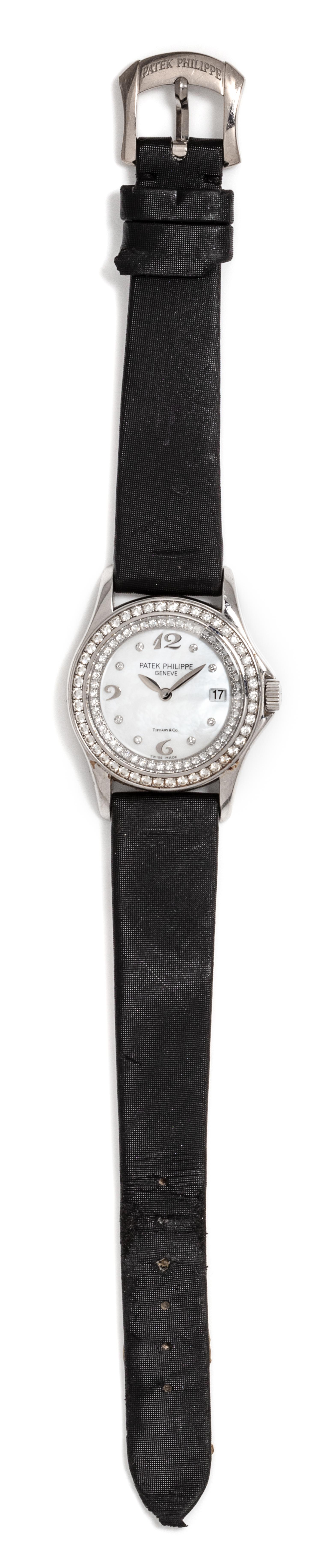 An 18 Karat White Gold and Diamond Ref. 4906G 'Calatrava' Wristwatch, Patek Philippe for Tiffany & Co.,
