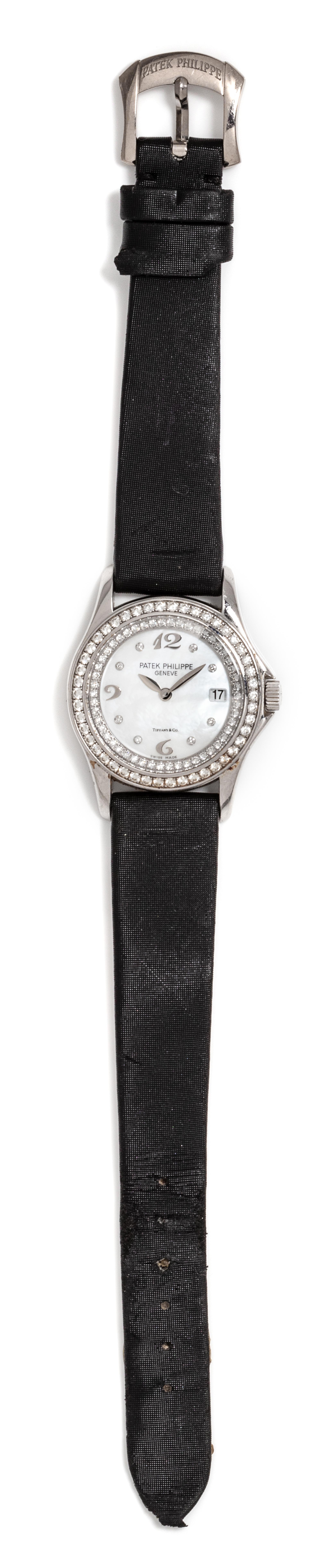 An 18 Karat White Gold and Diamond Ref. 4906G 'Calatrava' Wristwatch, Patek Philippe for Tiffany & Co.,