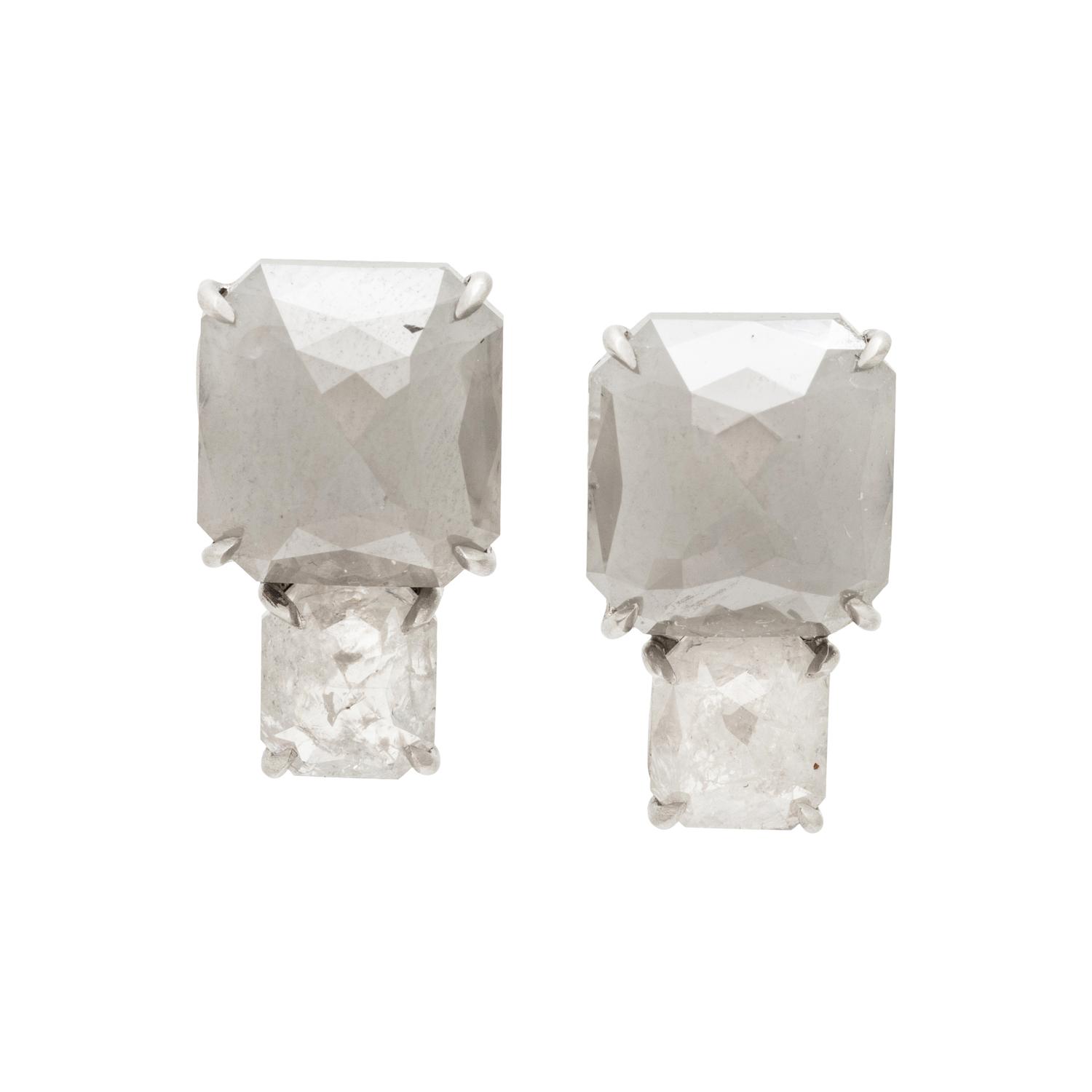 PLATINUM AND DIAMOND EARRINGS