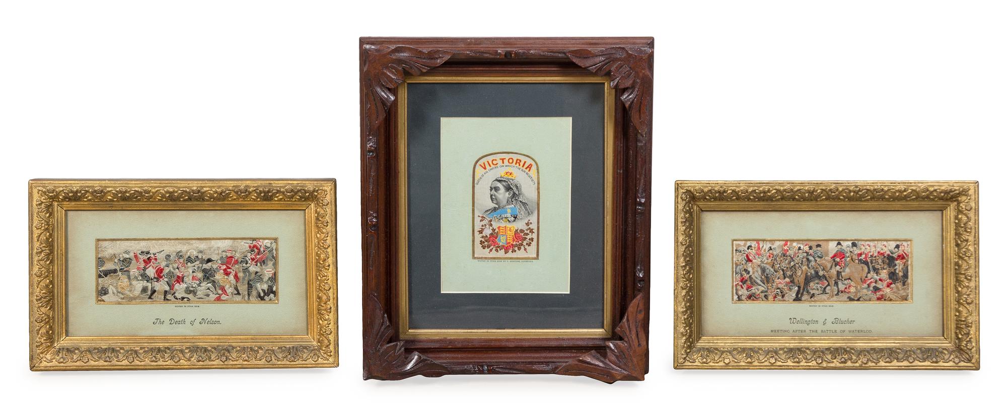 Three Embroidered Stevengraphs 2 1/2 x 7 inches. — LATE 19TH CENTURY