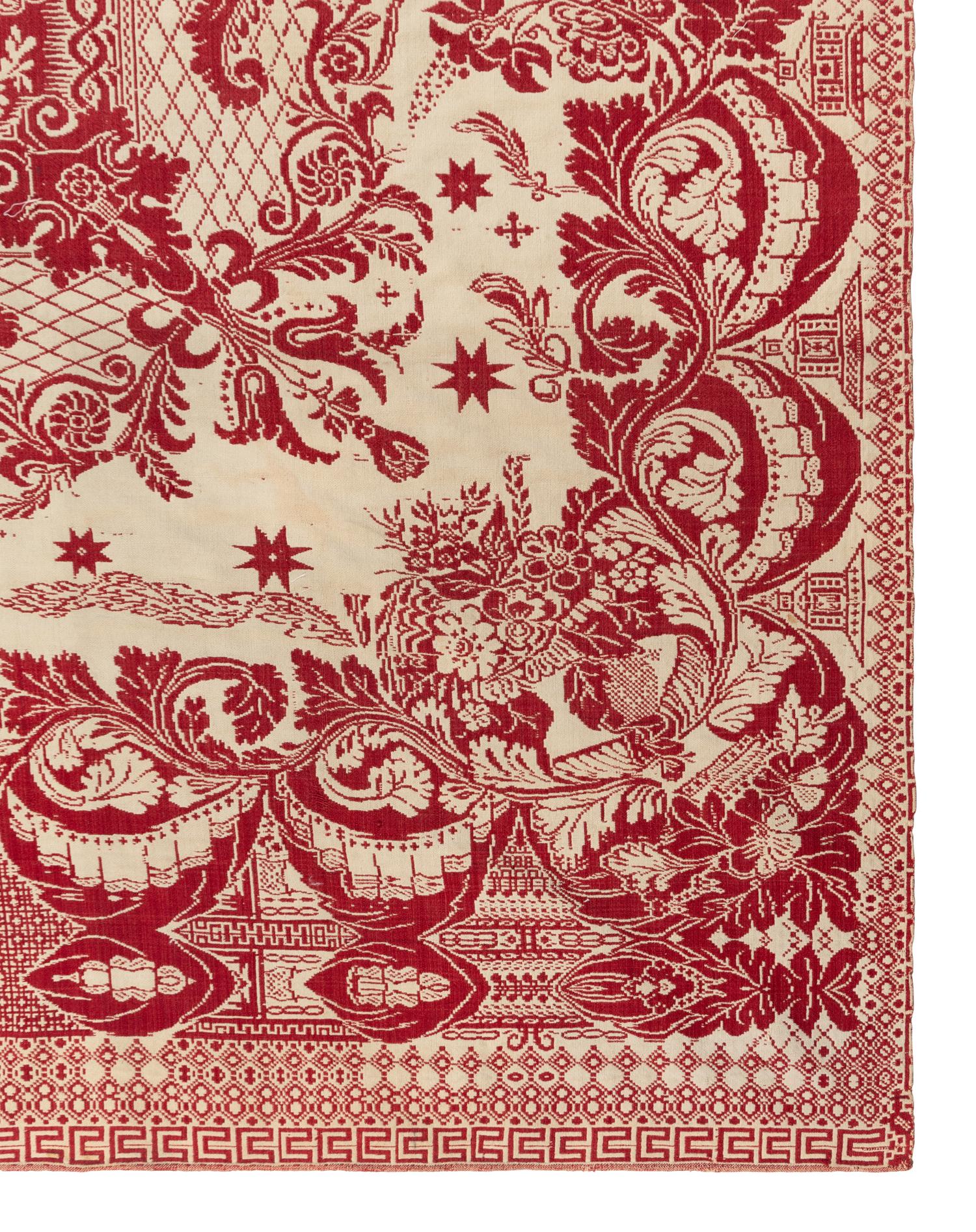 Two Cotton and Wool Jacquard coverlets