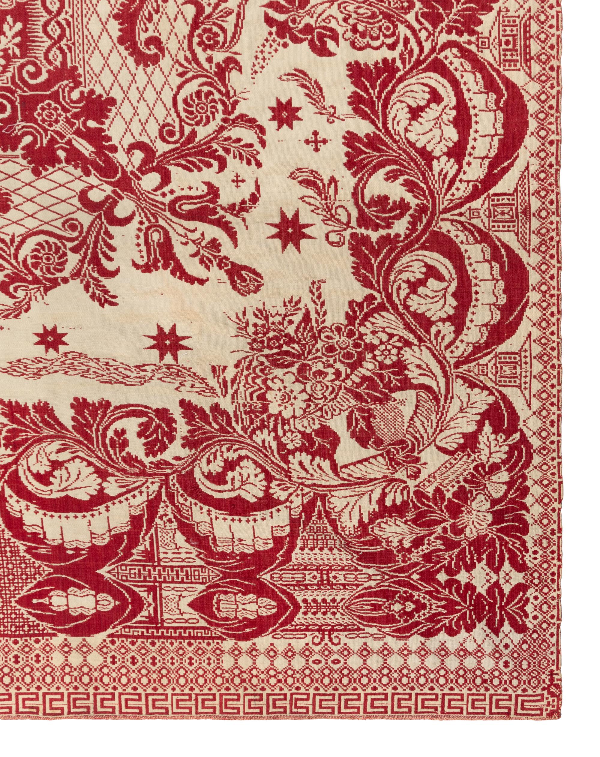 Two Cotton and Wool Jacquard coverlets