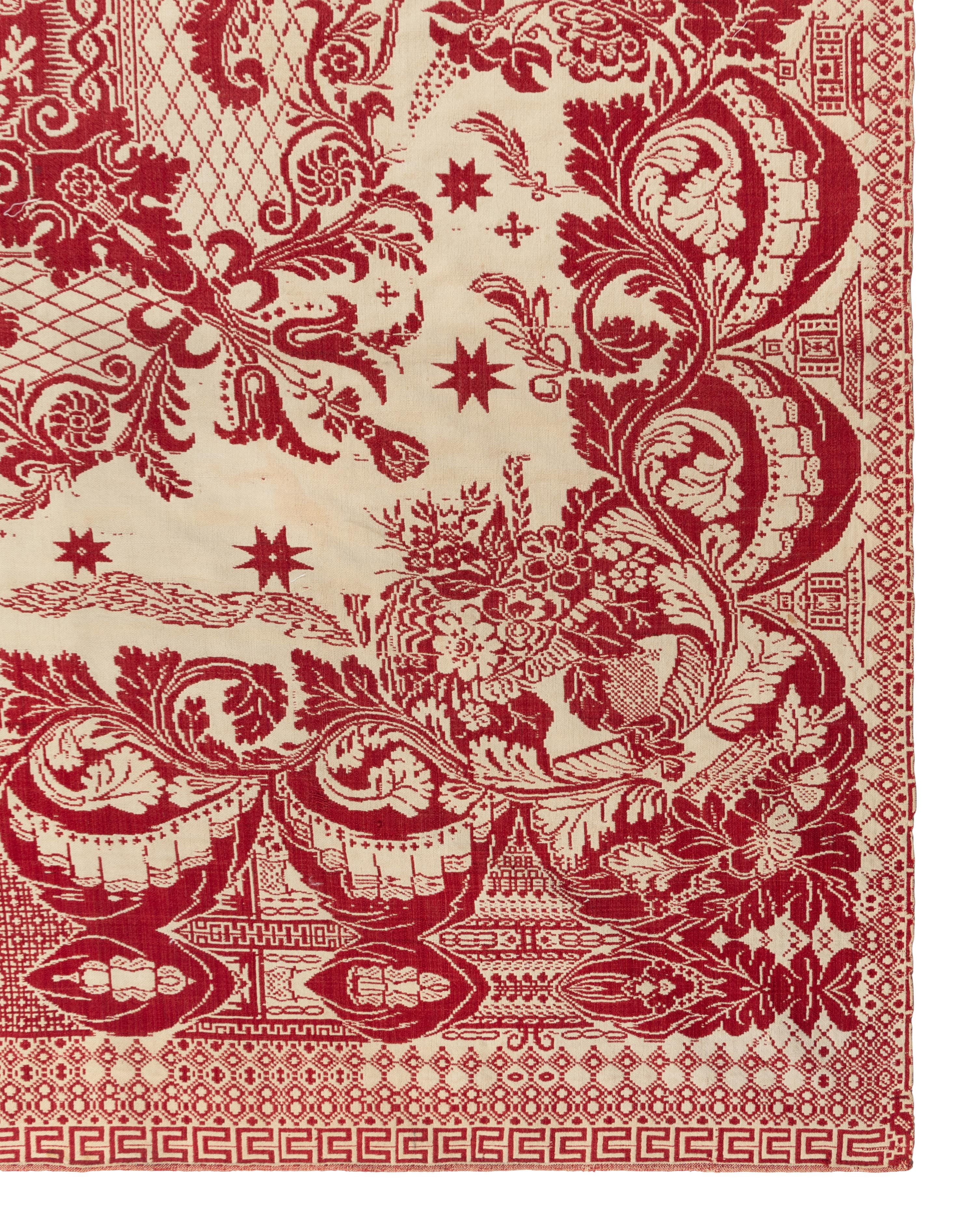 Two Cotton and Wool Jacquard coverlets