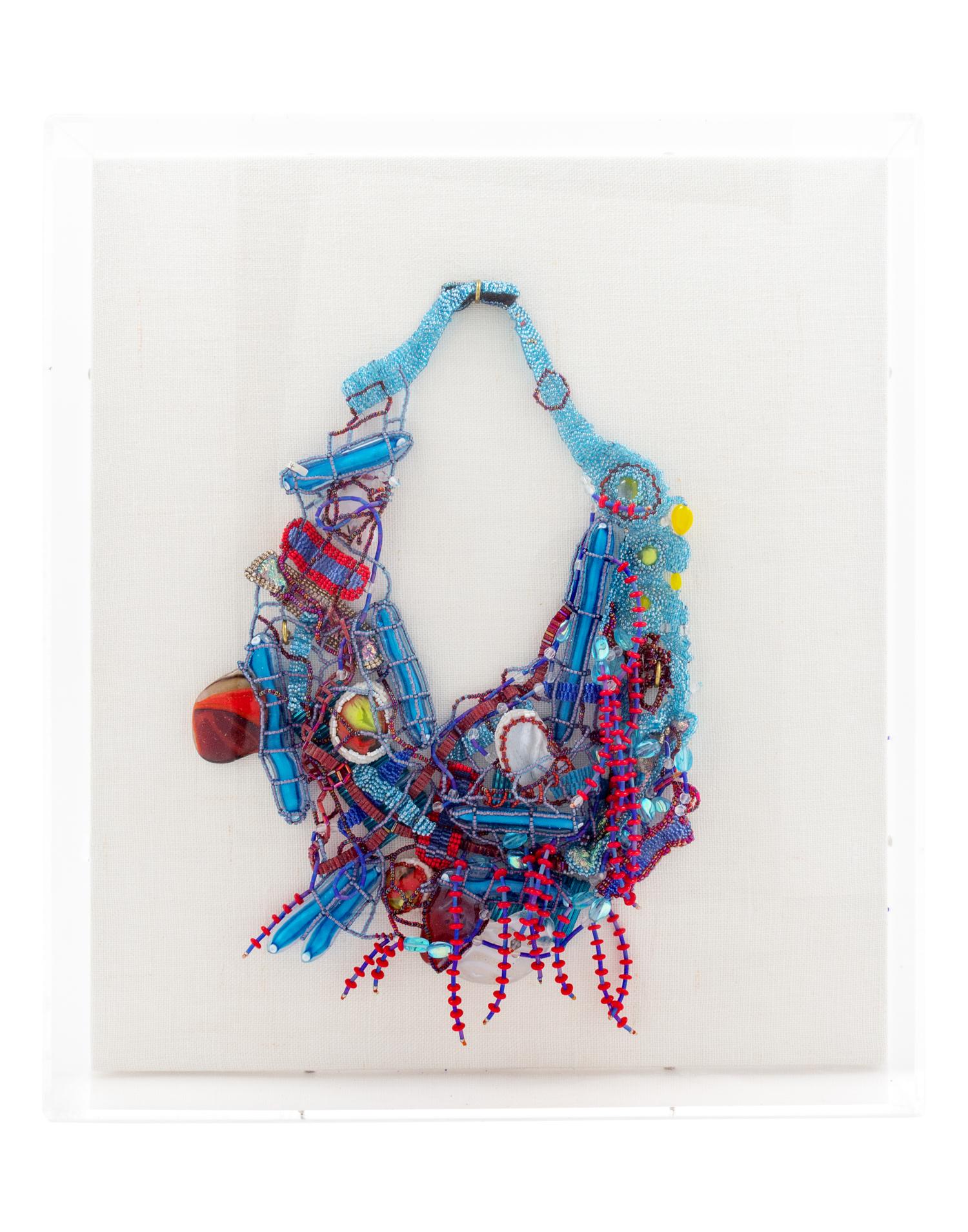 Joyce Scott, (American, b. 1948), Gin and Tonic Necklace Mounted in Frame