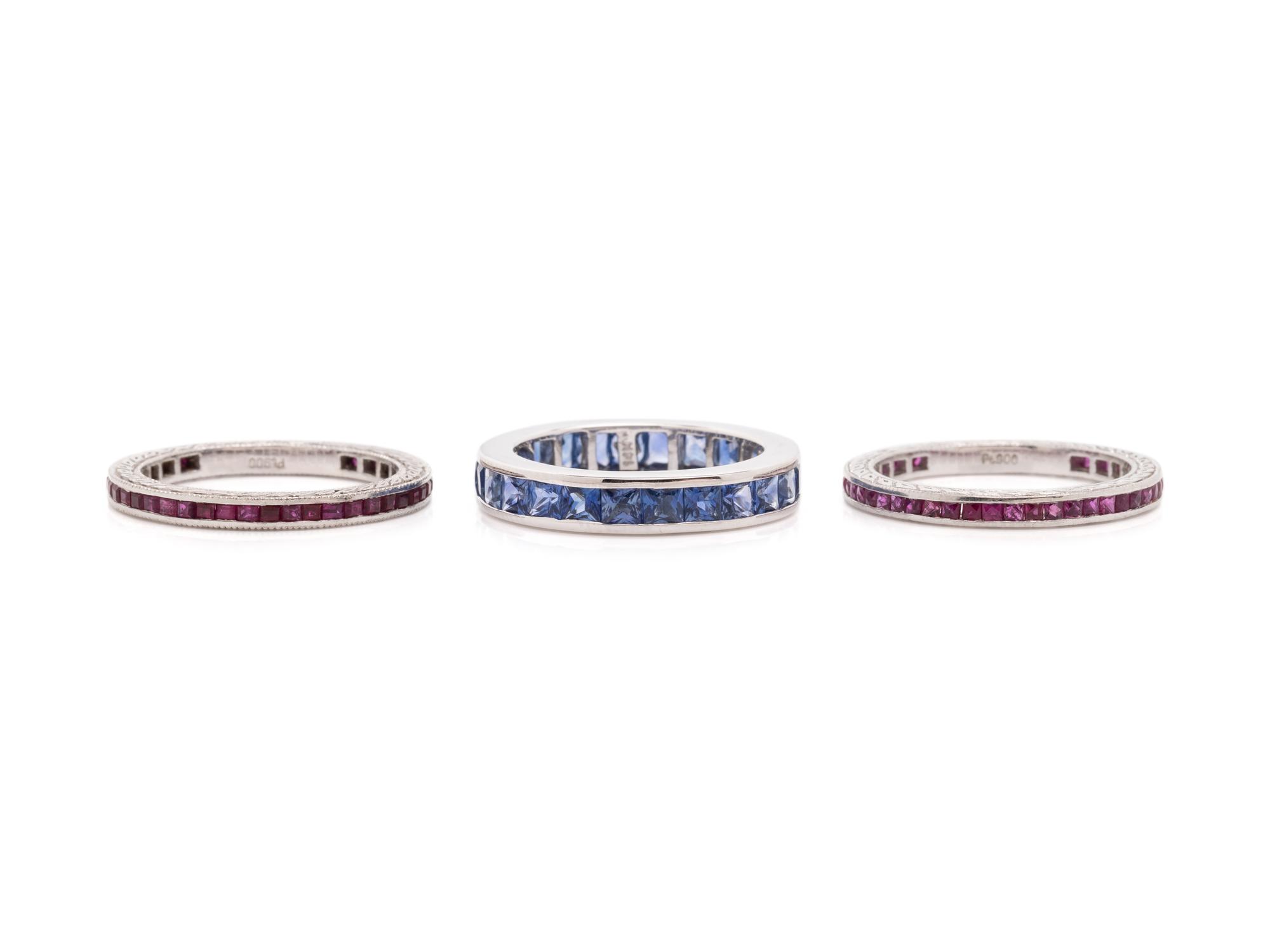 COLLECTION OF GEMSTONE ETERNITY BANDS
