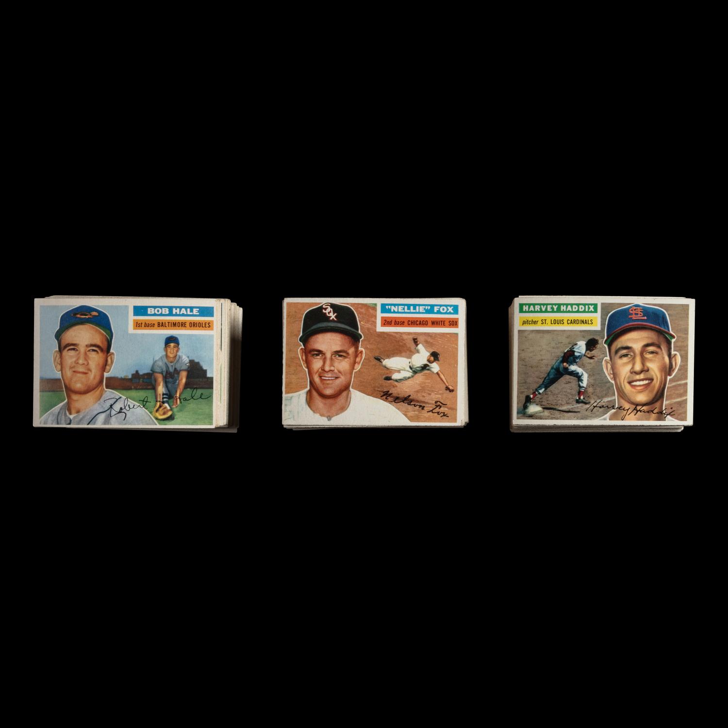 A Near Set of 1956 Topps Baseball Cards (325/340) from The Collection of David Eisenhower