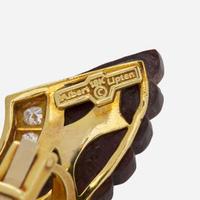 A Pair of Gold and Diamond Earrings by Albert Lipten