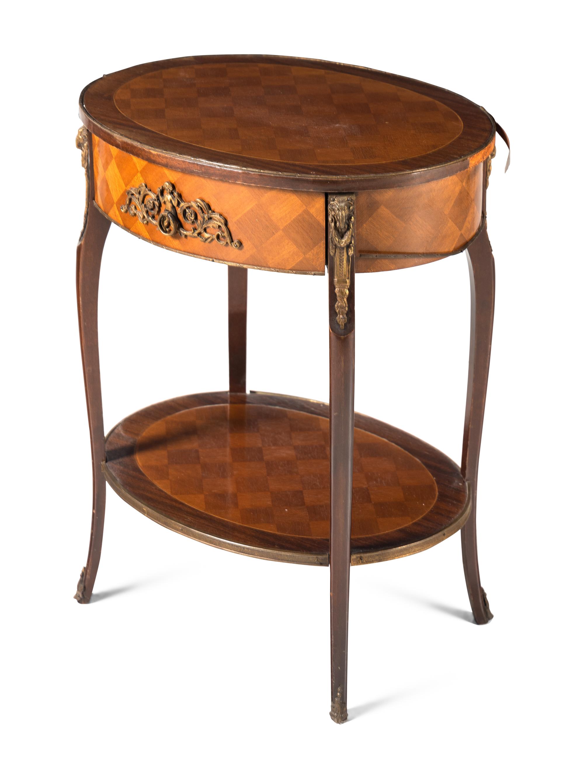A Louis XV Style Parquetry Side Table