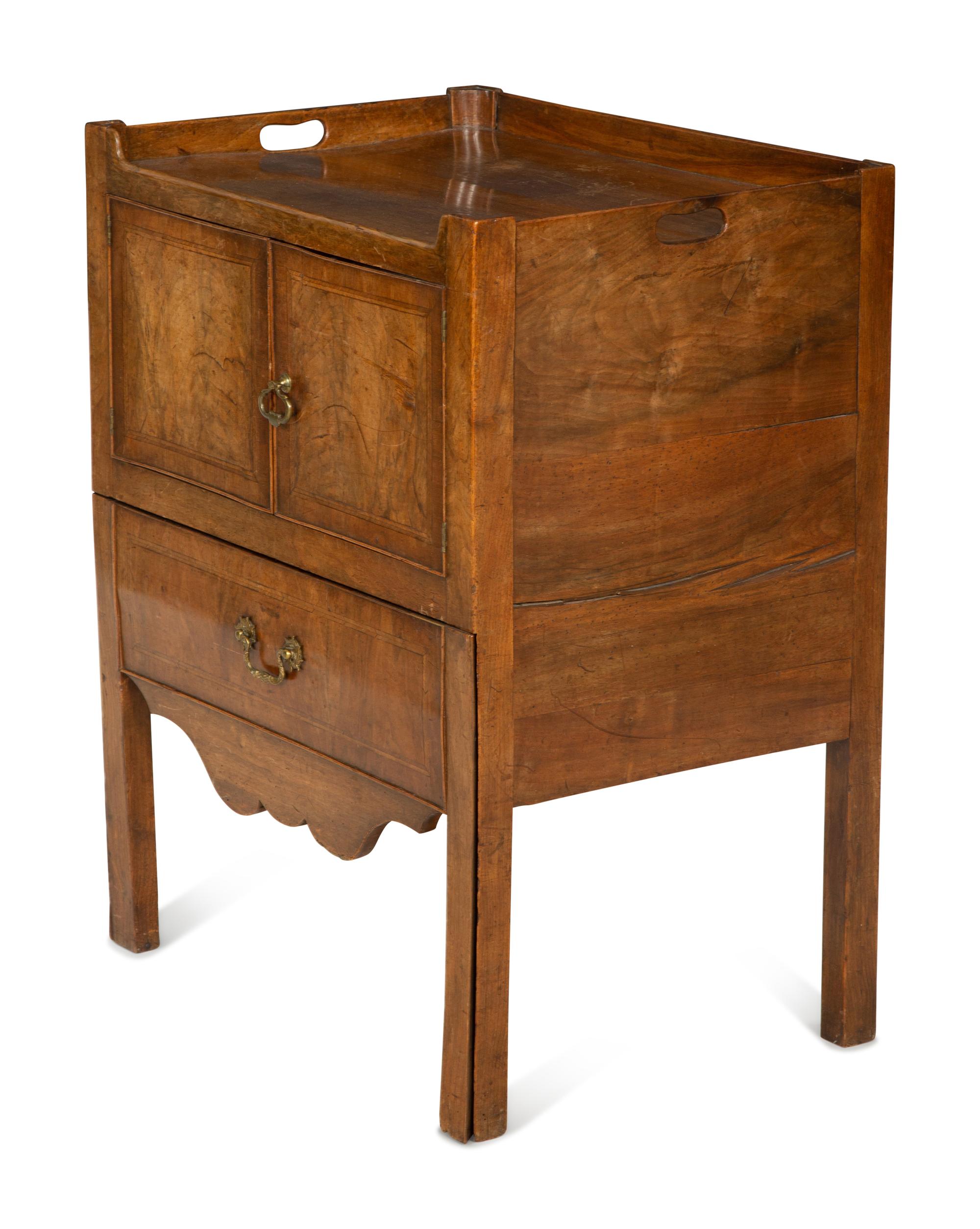 A George III Style Walnut Bedside Cabinet