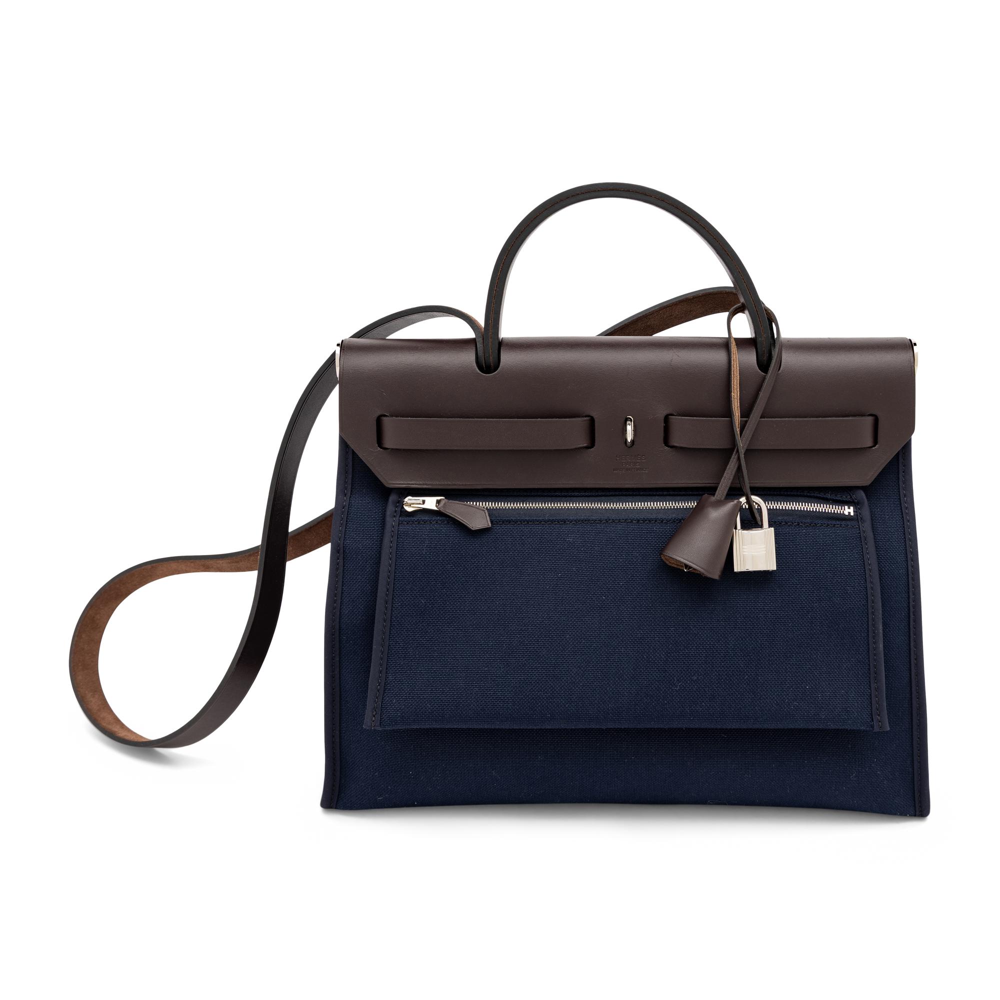 Hermès, Herbag Zip 31 Bag in Leather & Toile