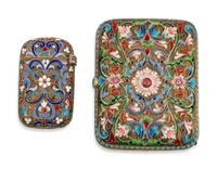 Two Russian Silver and Enamel Cases — EARLY 20TH CENTURY