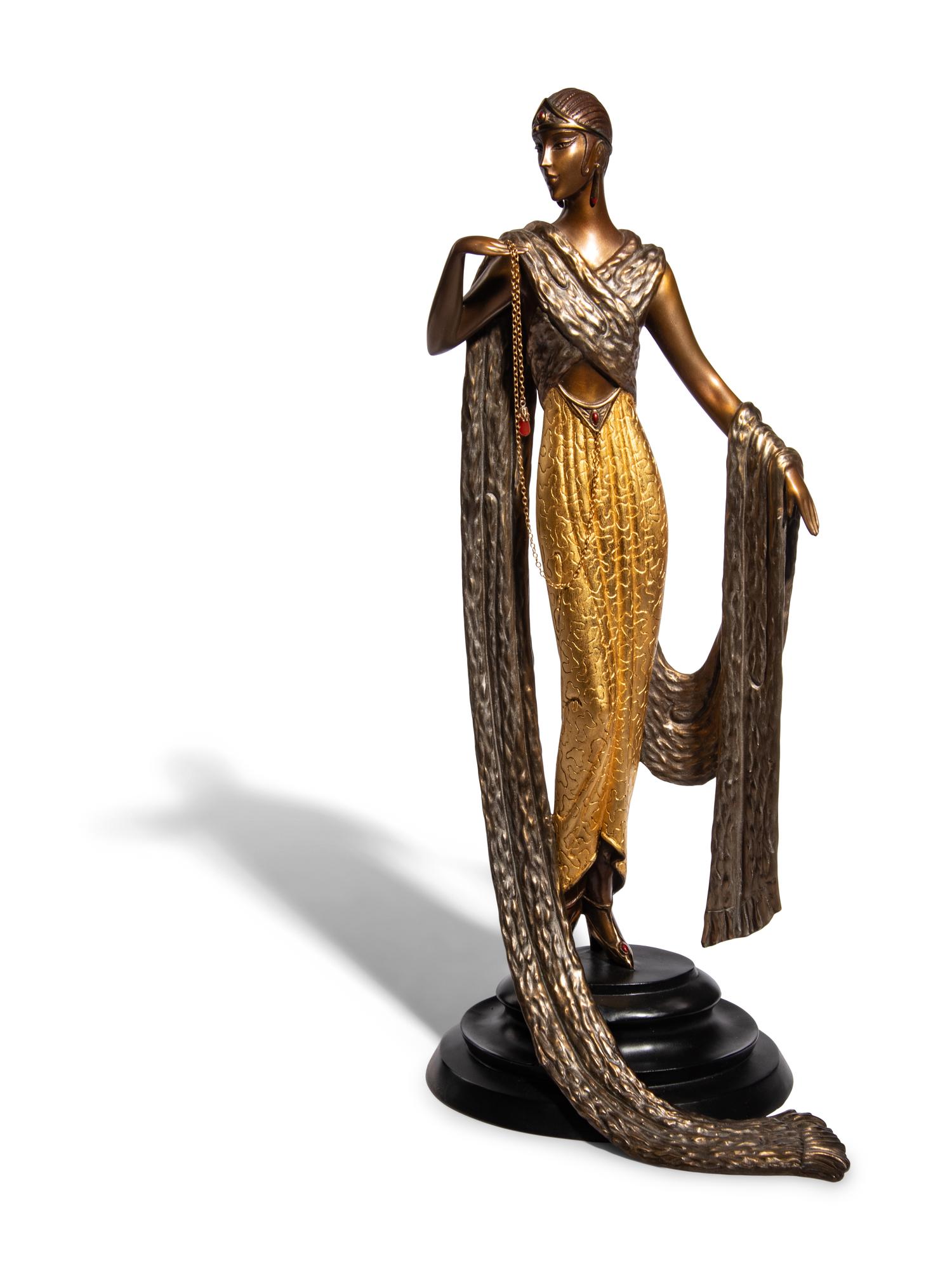'Je L'Aime' polychrome bronze sculpture