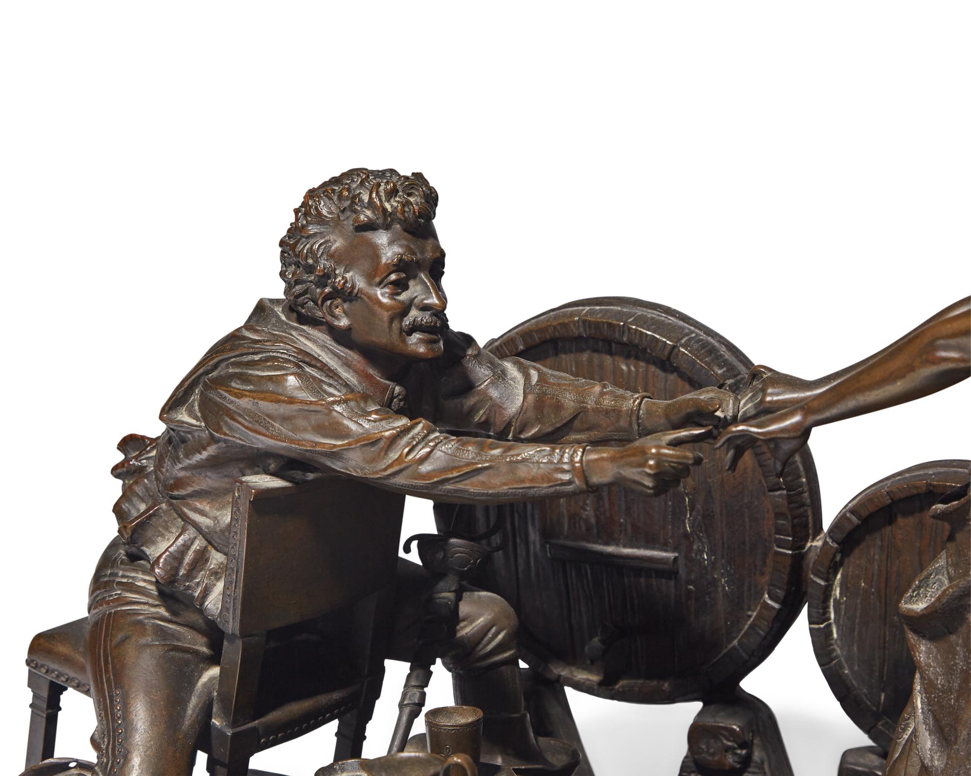 Antonio Pandiani (Italian, 1838-1928), A Bronze Sculpture: The Proposal , Milan, Italy, dated "1889"