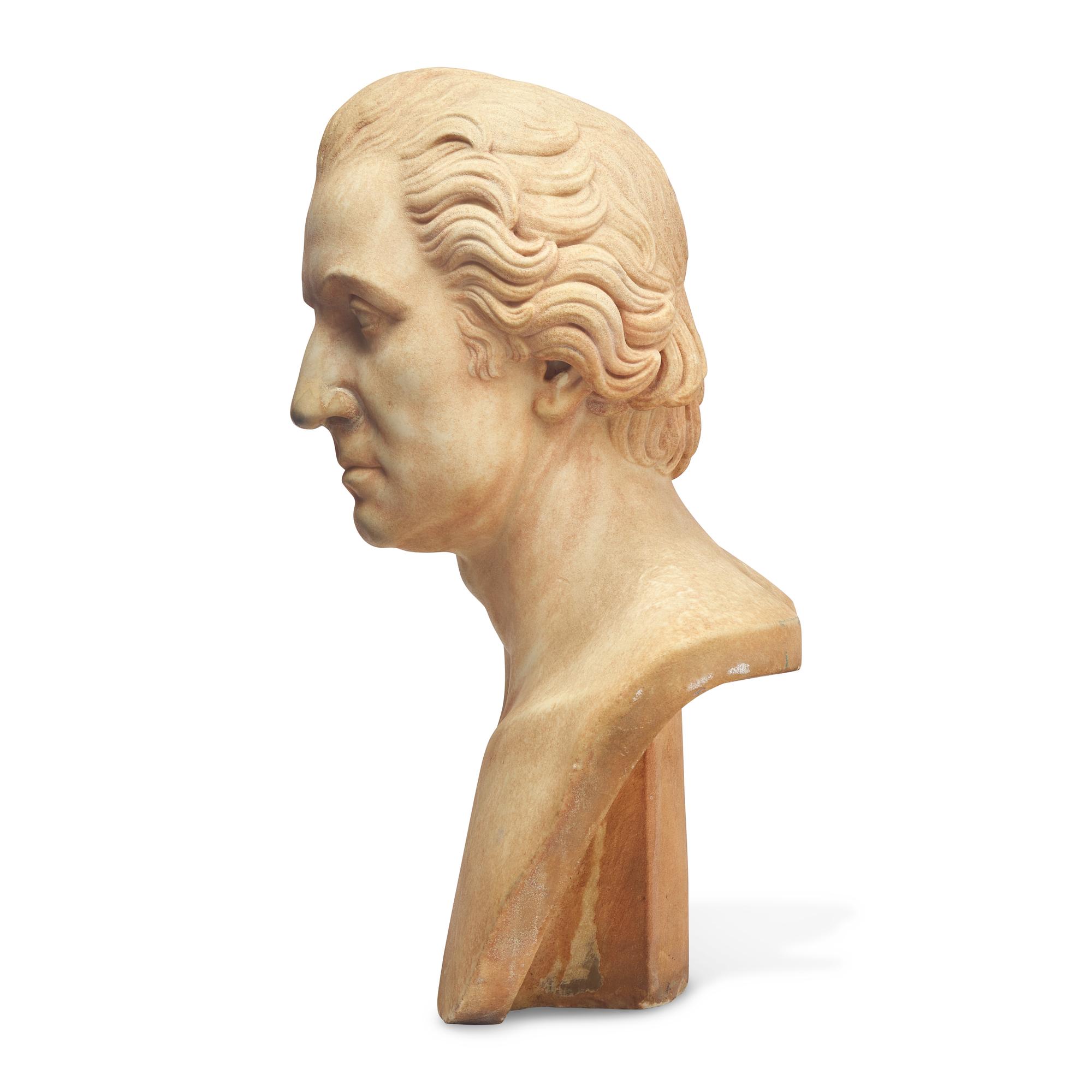 Attributed to Horatio Greenough (1805-1852), A Marble Bust of George Washington (1732-1799)