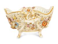 A Meissen Porcelain Footed Centerpiece Basket — 19th Century