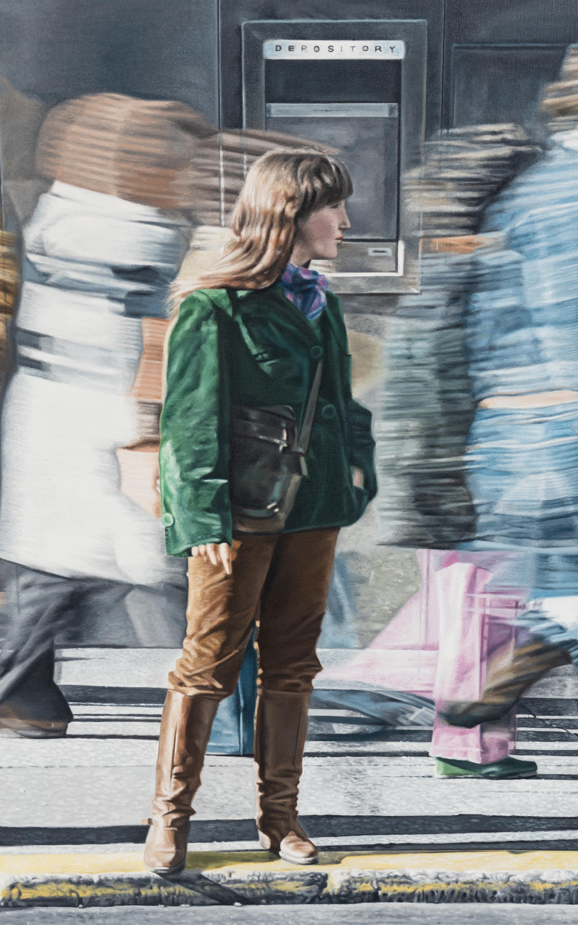 A Girl and Pedestrians
