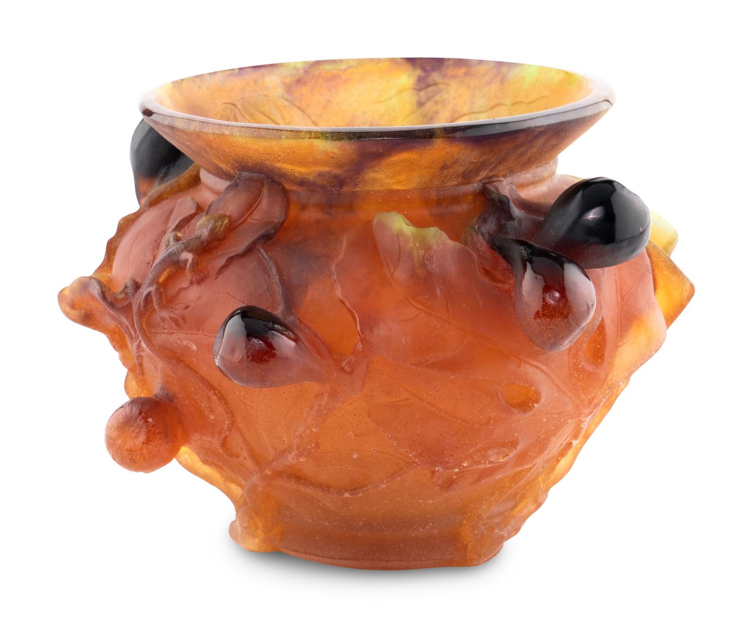 A Daum Les Figues Pâte-de-Verre Vase
