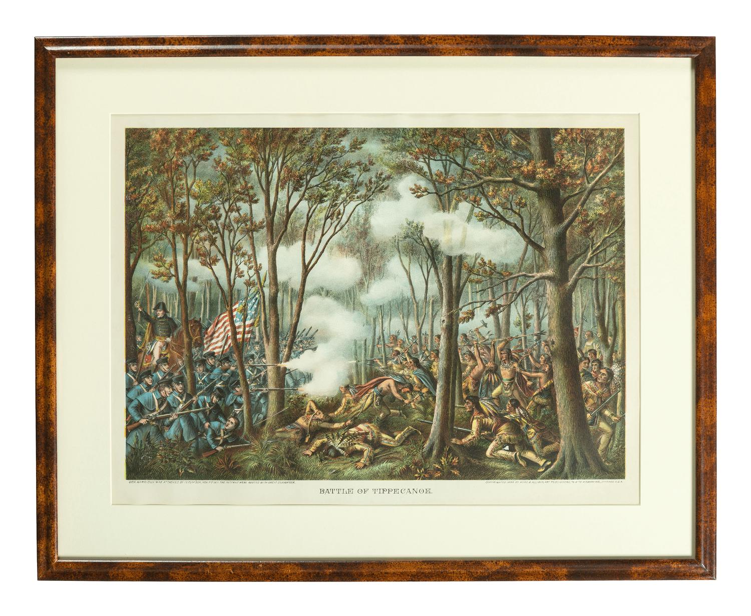 [WAR OF 1812]. A group of 2 Battle of Tippecanoe lithographs.