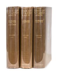 CARTER, Howard (1873-1938) and Arthur Cruttenden MACE (1874-1928). The Tomb of Tut-Ankh-Amen. London: Cassell and Company, Ltd., 1923-1933. 3 volumes. FIRST EDITION.