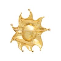 SAPPHIRE, DIAMOND, AND YELLOW GOLD SEA STAR PENDANT BROOCH