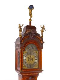 A Dutch Walnut and Marquetry Tall Case Clock
