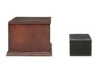 Two Painted Pine Lift-Top Boxes