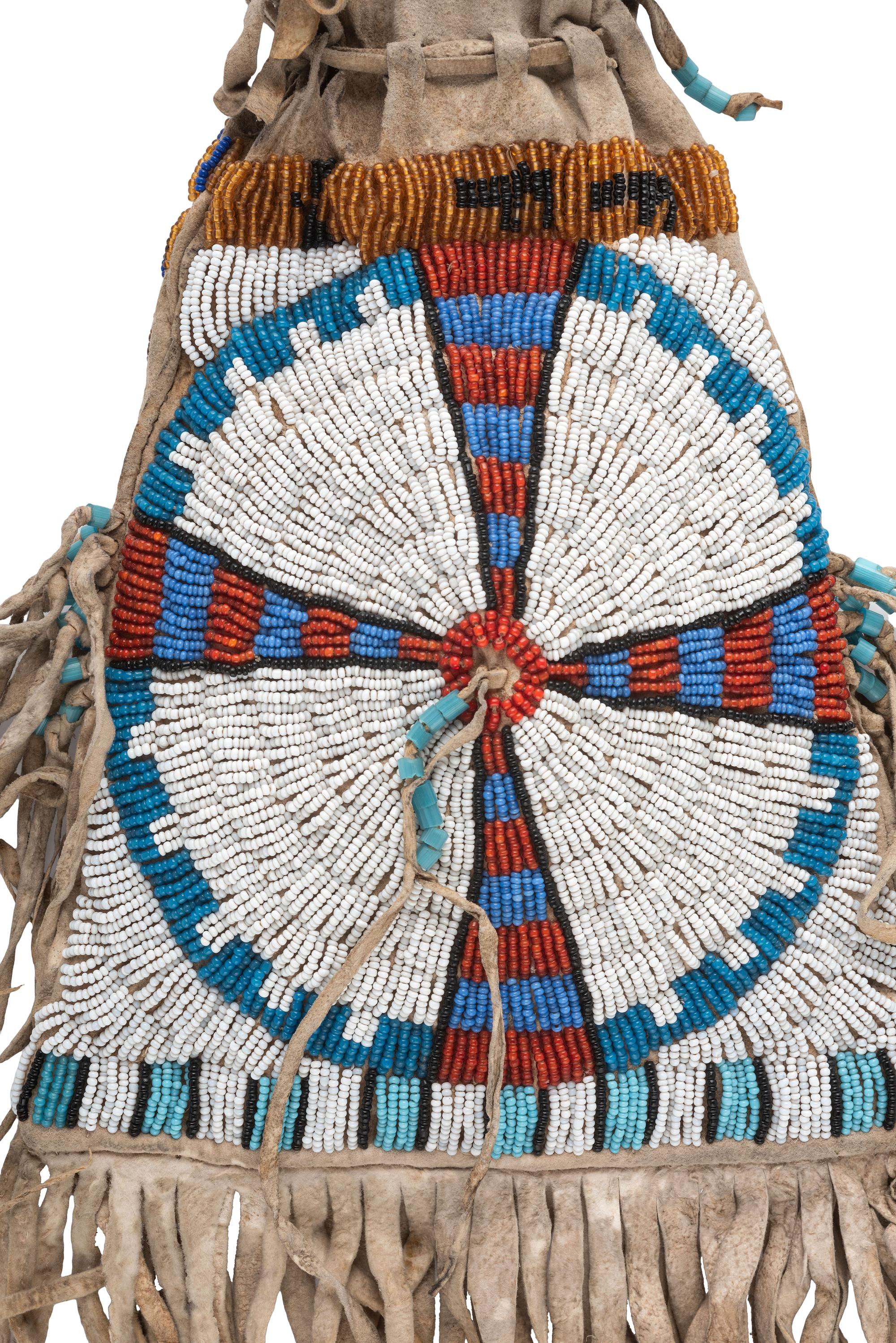 Apache Beaded Hide Bag